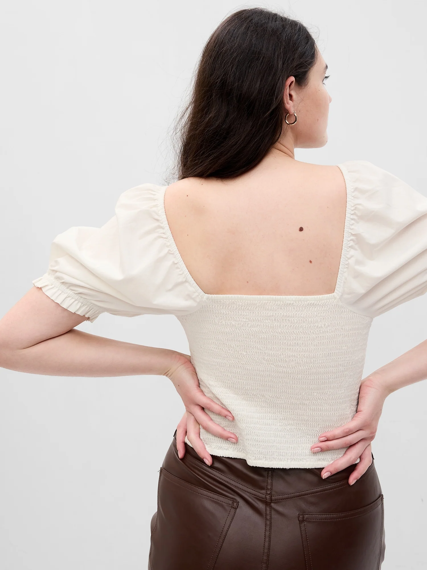 Puff Sleeve Sweetheart Crop Top - Image 4