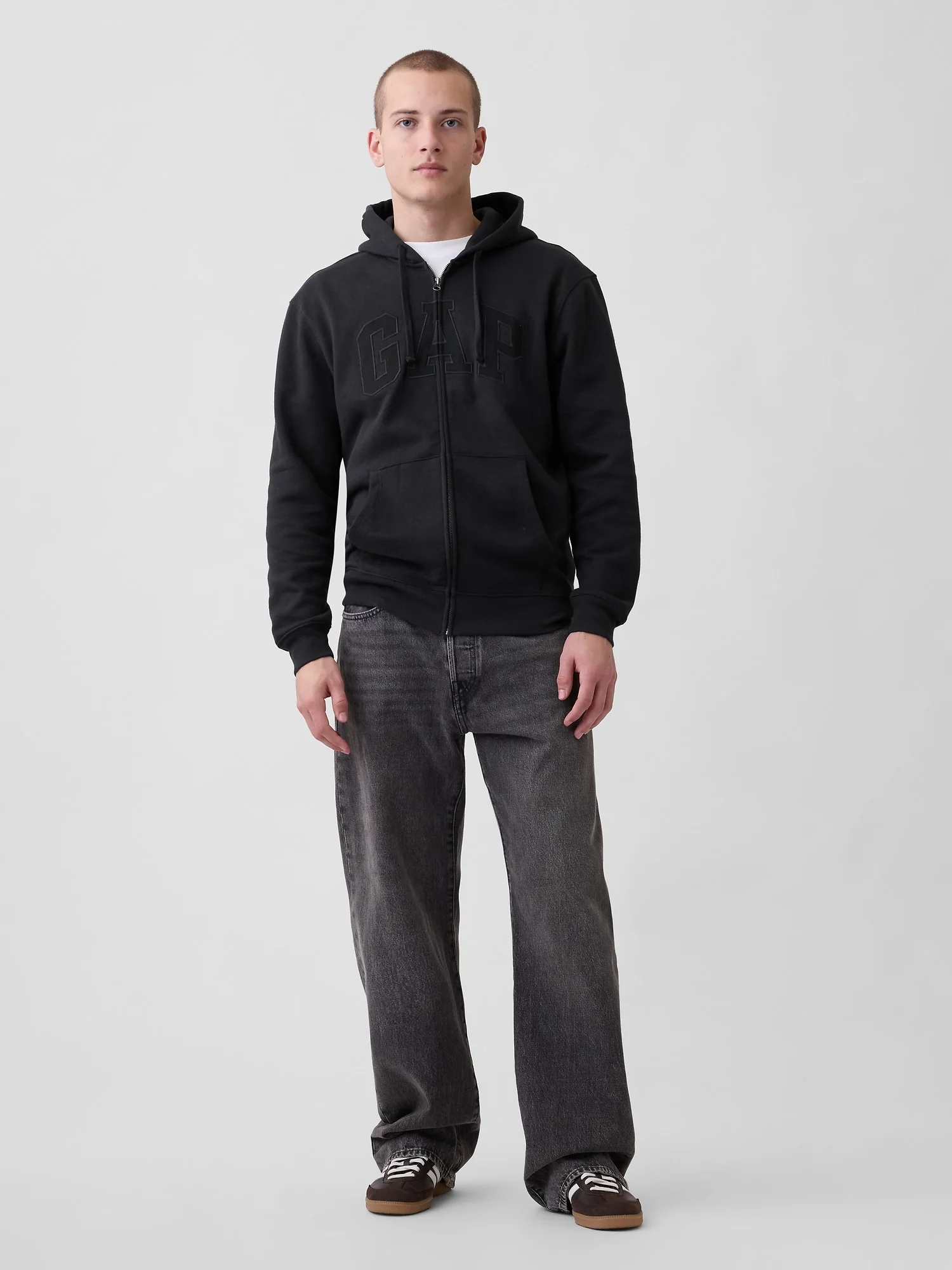 Adult VintageSoft Arch Logo Zip Hoodie - Image 3